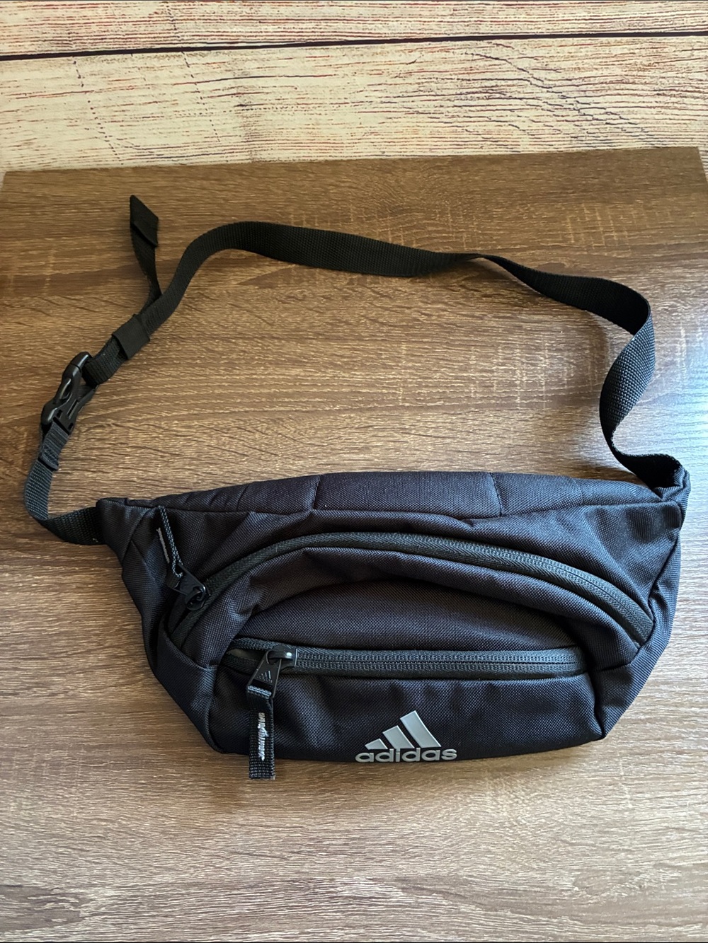 Adidas EUC Black Waist Pack with Front Zip Pockets